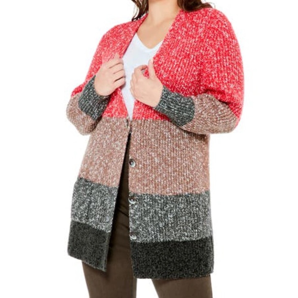 NIC+ZOE Warm Ember Cardigan 1x Perfect for Fall Warm and Cozy